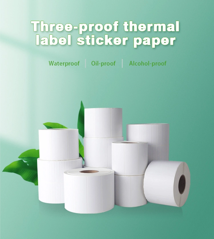 Customized Packaging Self Adhesive Printed Sticker Thermal Barcode Label Roll