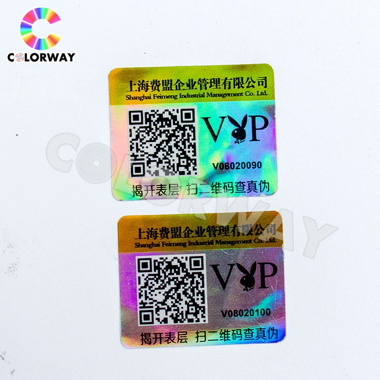 Waterproof Serial Number Qr Code Scratch off Printed Void Tamper Proof Silver Gold Adhesive Anti-Fake Anti-Counterfeiting Security Custom Hologram Sticker Label