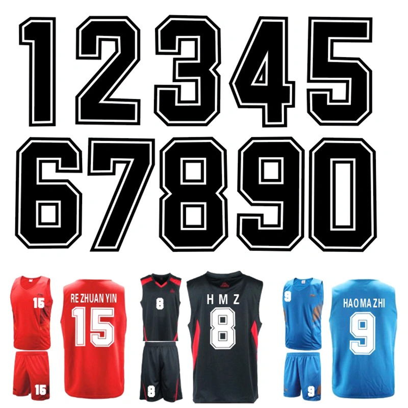 Wholesale Custom Designer Logo Jersey Number and Letters Heat Transfer Printing Paper Label for T-Shirt Soccer