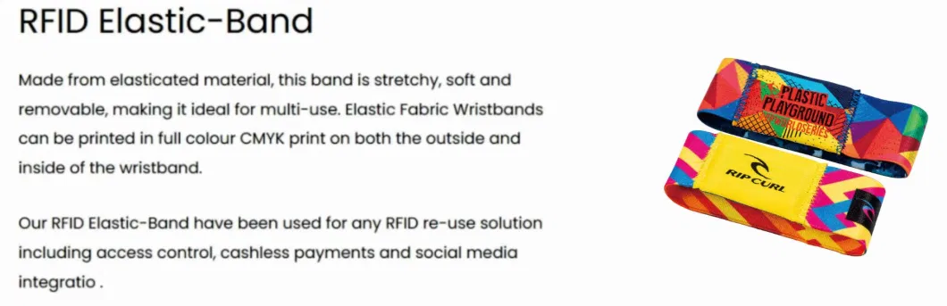 Comfortable Eco Friendly RFID Stretch Bracelet NFC Elastic Wristband