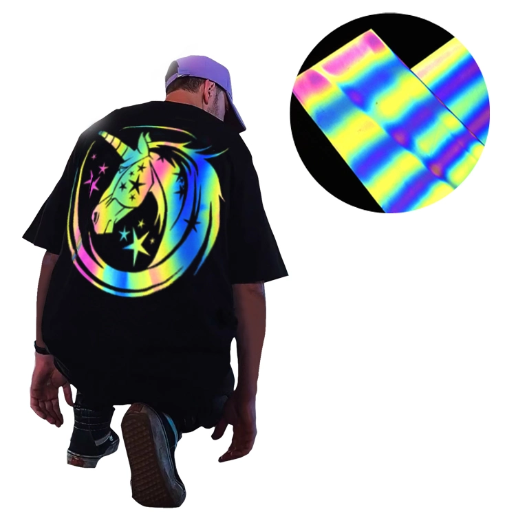 Rainbow Reflective Heat Transfer Film Vinyl for T-Shirt