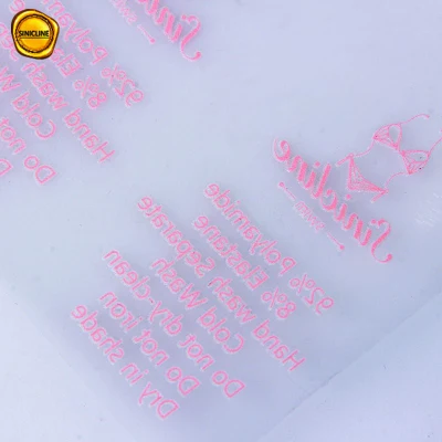 Sinicline Custom Bikini Heat Transfer Label with Pink Color