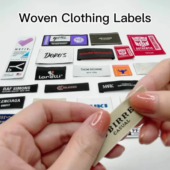 Factory Fashion Woven Label Customization, Clothing Satin Silk Printing Label, Brand Logo Neck Custom Label